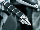Harley Chopper Motorcycle Chrome Handlebar ISO "Spike" Grips Pair