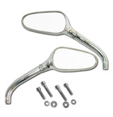 Motorcycle "Golf Club" Chrome Billet Handlebar Mirrors Pair for Harley Road King