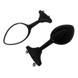 Black motorcycle rear view custom racing sport bike mirrors (sold as a pair).