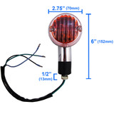 Chrome motorcycle turn signal dimensions.