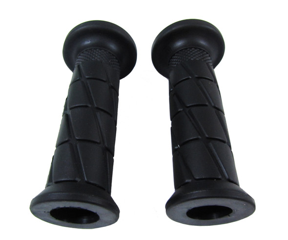 Harley Panhead Black Soft Rubber Comfort Open End Motorcycle Grips (Pair)