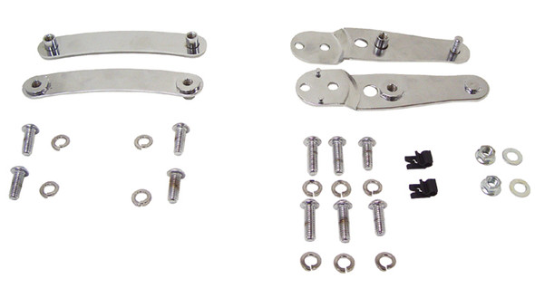 Chrome Plated Mounting Brackets + Hardware for Fat Bob RR Fender #22098 has 200mm Tire Clearance