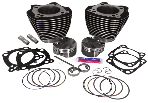 S&S 117-128" Big Bore Kit Black Fits Harley Big Twin Touring 2017-Later, Softail 2018-Later, Milwaukee-Eight & CVO