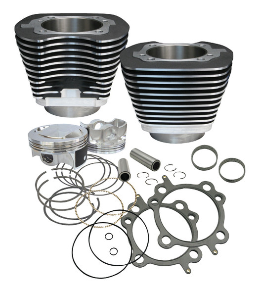 S&S Twin Cam Big Bore Kit Black Powdercoated 96-106" fits Harley Big Twin models 2007-2017 #910-0206