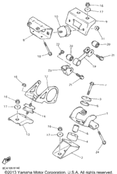 Nut, Flange 1995 VMAX 600 LE (ELEC START) (VX600EV) 95707-10500-00