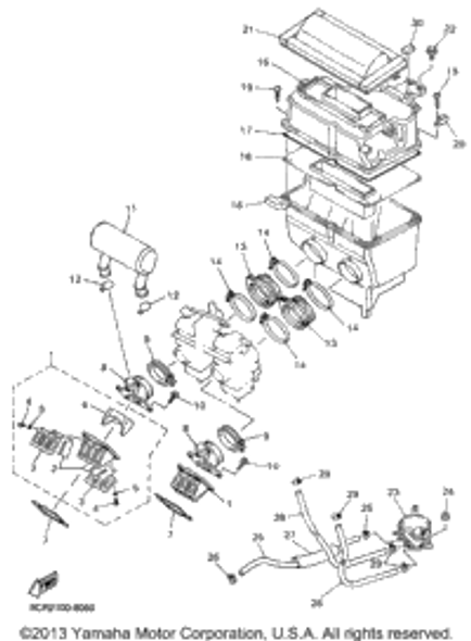 Bolt, Flange 1998 VMAX 500 XTC DELUXE (ELEC START) (VX500XTCDB) 95827-06020-00