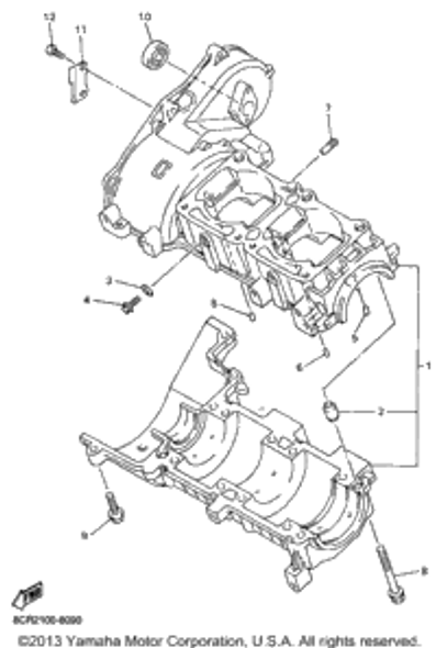 Pin, Dowel 1998 VMAX 500 XTC (VX500XTCB) 93603-10049-00