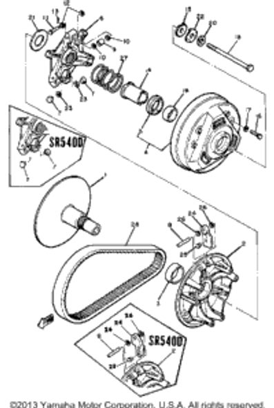 Pin, Cotter 1980 SR540D 91401-25020-00