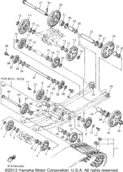 Washer, Plate 1995 VMAX 600 (VX600V) 90201-08681-00