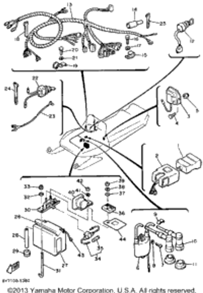 Clamp, Cord 1985 XL-V (XL540J) 861-82361-00-00