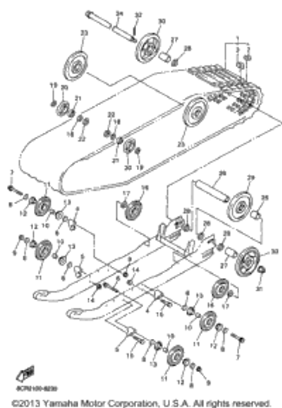 Plate, Reinforcement 1998 VMAX 500 XTR (ELEC START+REVERSE) (VX500XTRB) 8CR-47113-00-00