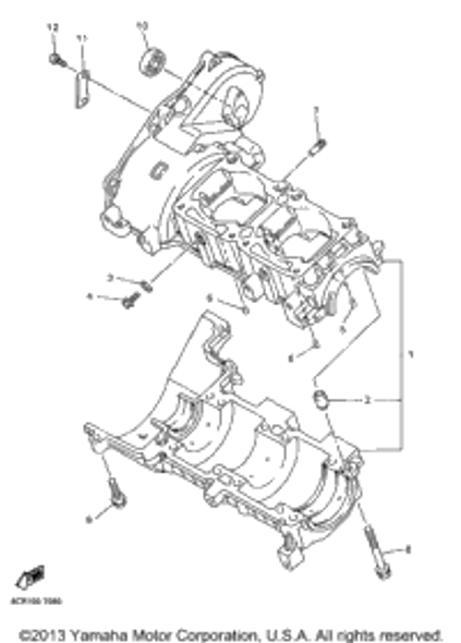 Pin, Dowel 1997 VMAX 600 XTC (REVERSE) (VX600XTCRA) 99510-12016-00