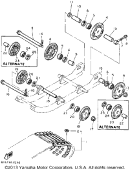 Nut, Flange (95702-10300-00) 1990 SNOSPORT (ELEC START) (SV125EP) 95701-10300-00