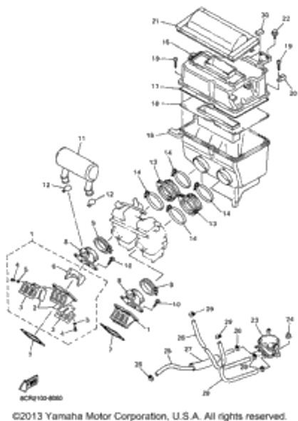 Gasket, Valve Seat 1998 VMAX 500 XTC (VX500XTCB) 80L-13621-01-00