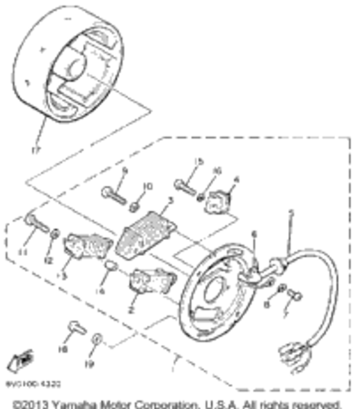 Screw, Pan Head 1988 PHAZER DELUXE (ELEC START) (PZ480EM) 98501-05035-00