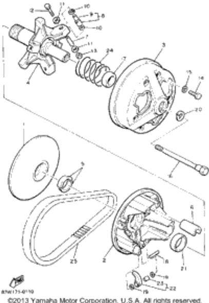 Washer, Plate 1990 PHAZER II LE (ELEC START) (PZ480EP) 90201-050P9-00