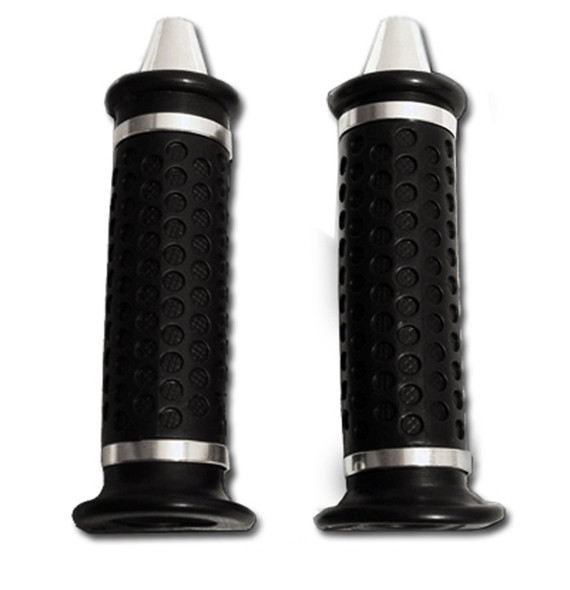 These gel grips are not only heavy duty and 100% weather-proof, but feature a removable chrome end-cap making them aesthetically pleasing as well.  Best of all, they provide a sturdy grip making throttle tuning smooth and precise.
