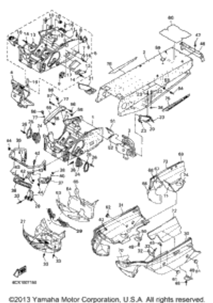 Lining, Shroud 2 1997 VMAX 600 XTC (VX600XTCA) 8CR-77262-00-00