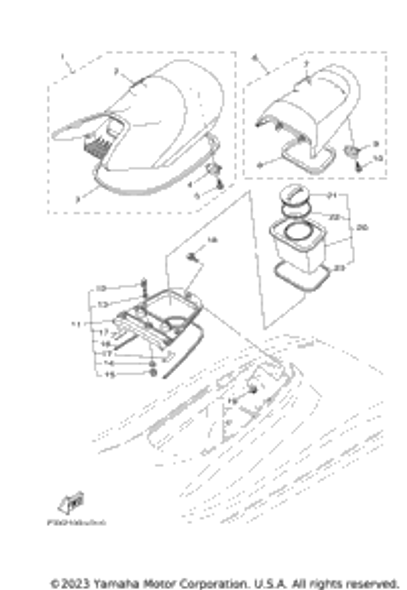 Cover, Seat 1 2019  FX HO (FB1800U) F3X-U371B-30-00