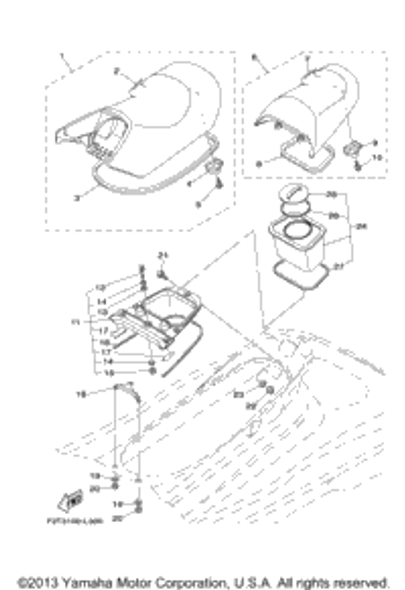 Cover, Seat 1 2012  FX SHO (FA1800L) F2S-U371B-00-00