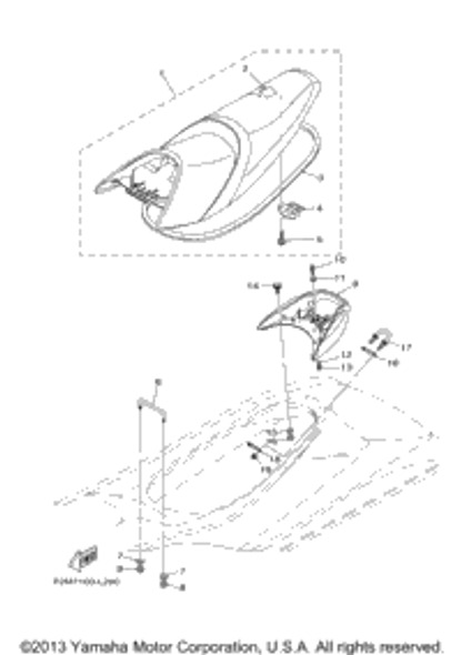 Cover, Seat 1 2013  VXR (VX1800AM) F2M-U371B-10-00
