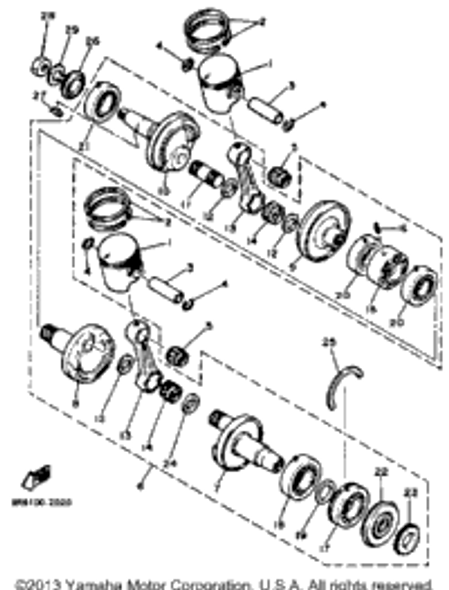 Piston Ring Set (025Mm O/S) ALTPART 1980 SR540D 8R6-11601-10-00