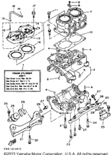 Head, Cylinder 1 1990  SUPER JET (SJ650D) 6R7-11111-00-94