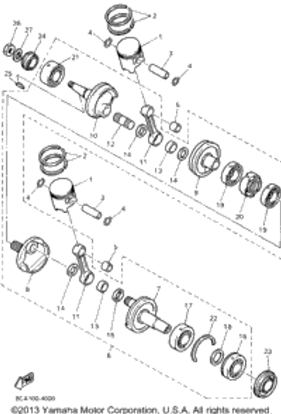 Piston Ring Set (Std) 1995 VMAX 600 (VX600V) 8CA-11603-00-00