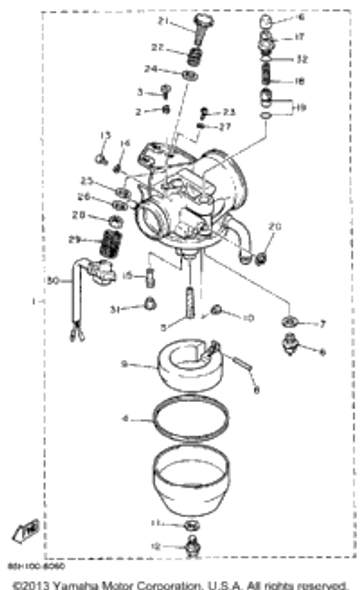 Switch, Carburetor 1988 SNOSCOOT (ELEC START) (SV80EM) 8V0-8259A-00-00