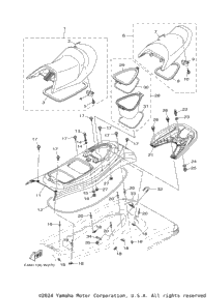 Double Seat Assy FOR BLUE 2024  VX CRUISERWITH AUDI (VX1050BA) F4N-U371A-P0-00