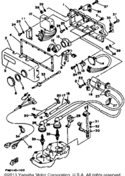 CDI Unit Assembly 1993WRB650R_61 6M6-85540-01-00