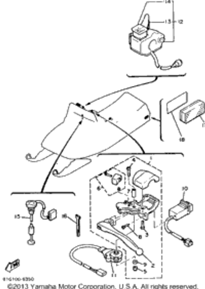 Lever Holder Assy (Left) 1985 SRV (SR540J) 88R-W8291-00-00