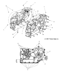 Asm., Crankcase, Black W/Bearings [Incl. 1, 3 And Bearings] 2014 Cross Roads 8-Ball/Cross Roads Classic All Options (V14Ba36/Bw36) Victory # 1204760