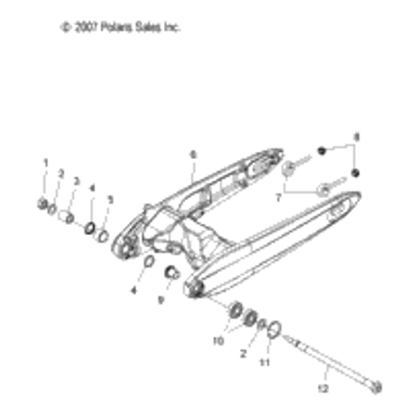 Victory Asm., Swing Arm W/Bearings, Cast, 250, Turbo Silver [Incl. 4,5,10,11] 2015  Jackpot Intl (V15Xb36Es/Eu) 1015380-445