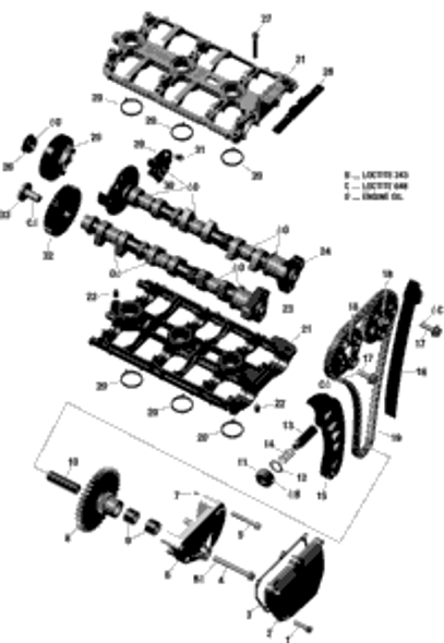 Can-Am Camshaft Exhaust 2021  F3 S SM6, (Built Before Sept.2020) 420237179