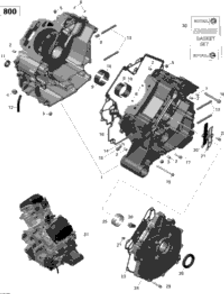 Can-Am Gasket Kit, Engine 2014  COMMANDER 800 STD, DPS, XT 420684155
