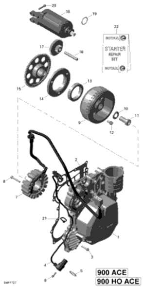 Sea-Doo Starter Ass'y Includes 18 to 19 2018 GTS 90 420893830