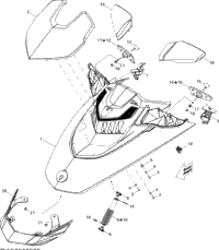 Sea-Doo Hood Ass'y, Scarlet Red 2011 GTX iS 215 269501768