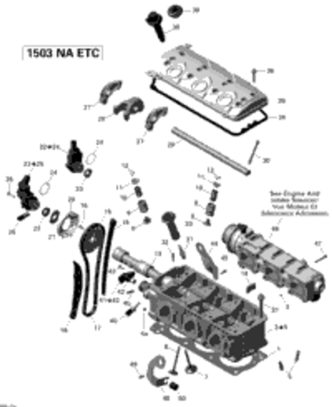 Sea-Doo Cylinder Head Ass'y Includes 2 to 5 2012 WAKE 155, (35CA, 35CB) 420613978