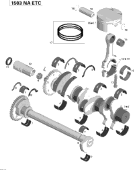 Sea-Doo Crankshaft Ass'y Includes 1 to 2 2013 GTI SE 155 420819348