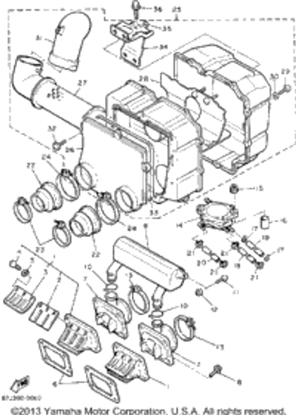 Hose 1990 PHAZER II LE (ELEC START) (PZ480EP) 91A20-05036-00