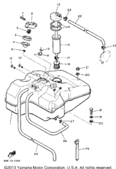 Pin, Spring 1985 SRV (SR540J) 91609-25032-00