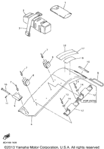 Washer, Plate UR FOR VX600 1997 VMAX 700 SX (VX700SXA) 90201-04325-00