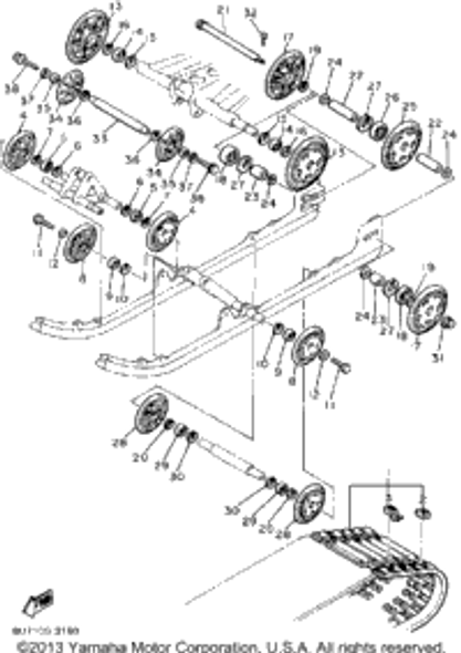 Pin, Cotter 1985 SRV (SR540J) 91401-30020-00