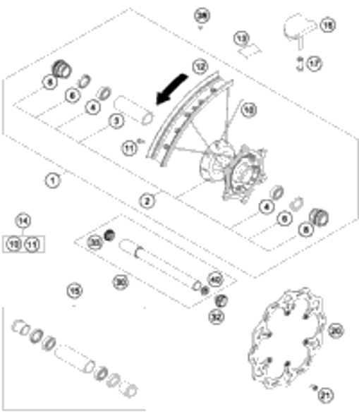 KTM DRIVETRAIN KIT 690 SMC 15T/42T As Required 2018 690 ENDURO R 00050002016