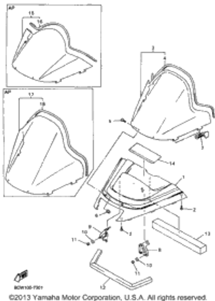 Screw, Truss Head Tapping 1998 VMAX 500 XTR (ELEC START+REVERSE) (VX500XTRB) 97707-50016-00