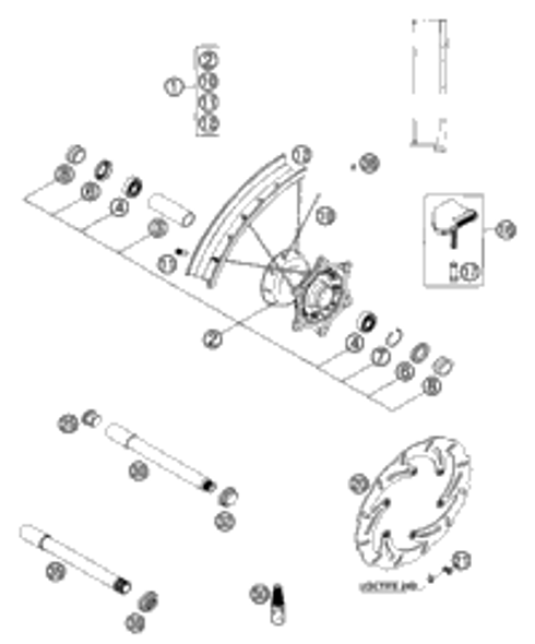 KTM FRONT RIM 1,6X21'' DID 2000 520 EXC Racing 54609070200