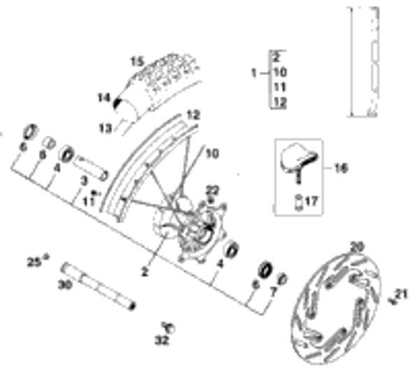 KTM FRONT RIM 1,6X21'' DID 1995 125 EGS 54609070200