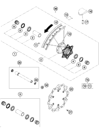 KTM SPOKE KIT REAR '19' BLACK 19', As Required 2018 450 SX-F 00050000975