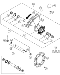 KTM SPOKE KIT REAR '19' BLACK ON DEMAND 2020 250 SX-F 00050000975